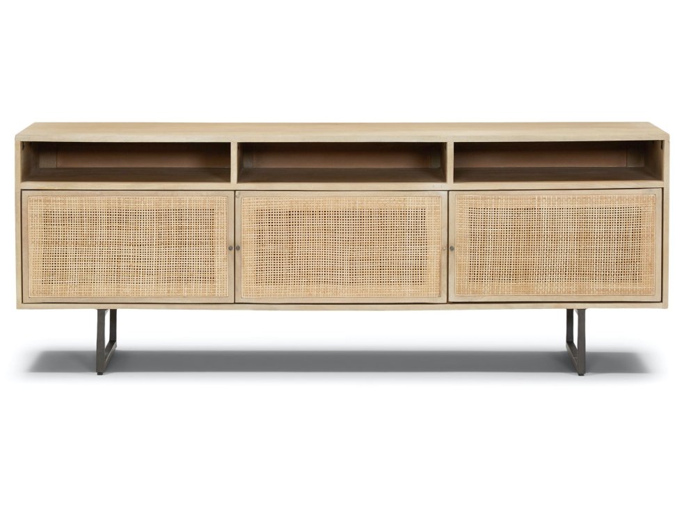 Qeeb. Тумба под телевизор Rattan. Ida Woven Media Console.